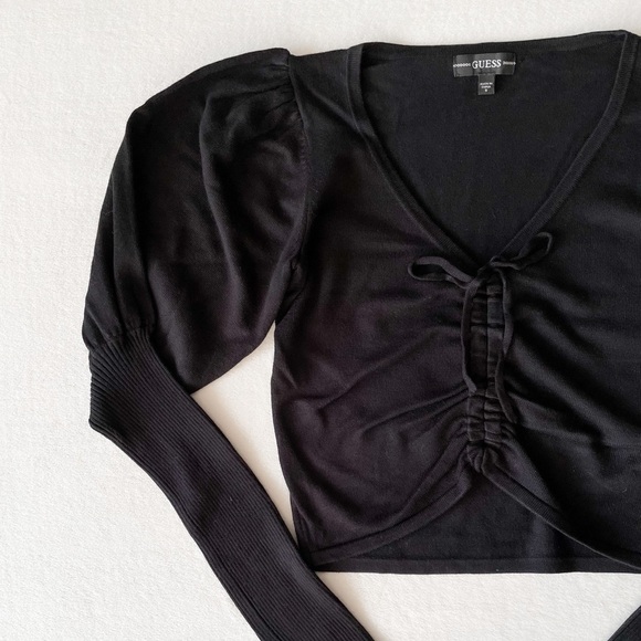 Guess Puff Sleeve Ruched Top - Picture 8 of 9